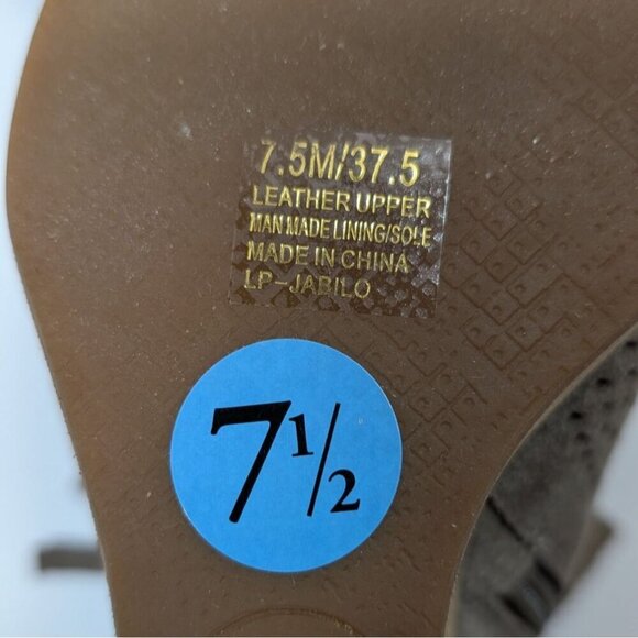 Lucky Brand Womens Brindle Cow Suede Peep-Toe Wedge Ankle Booties Size 7.5M - Picture 6 of 13